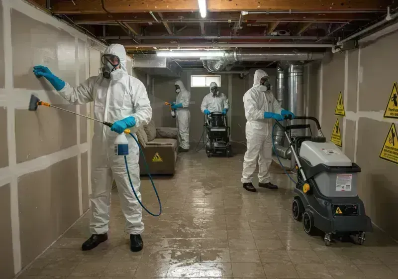 Basement Moisture Removal and Structural Drying process in Hico, TX